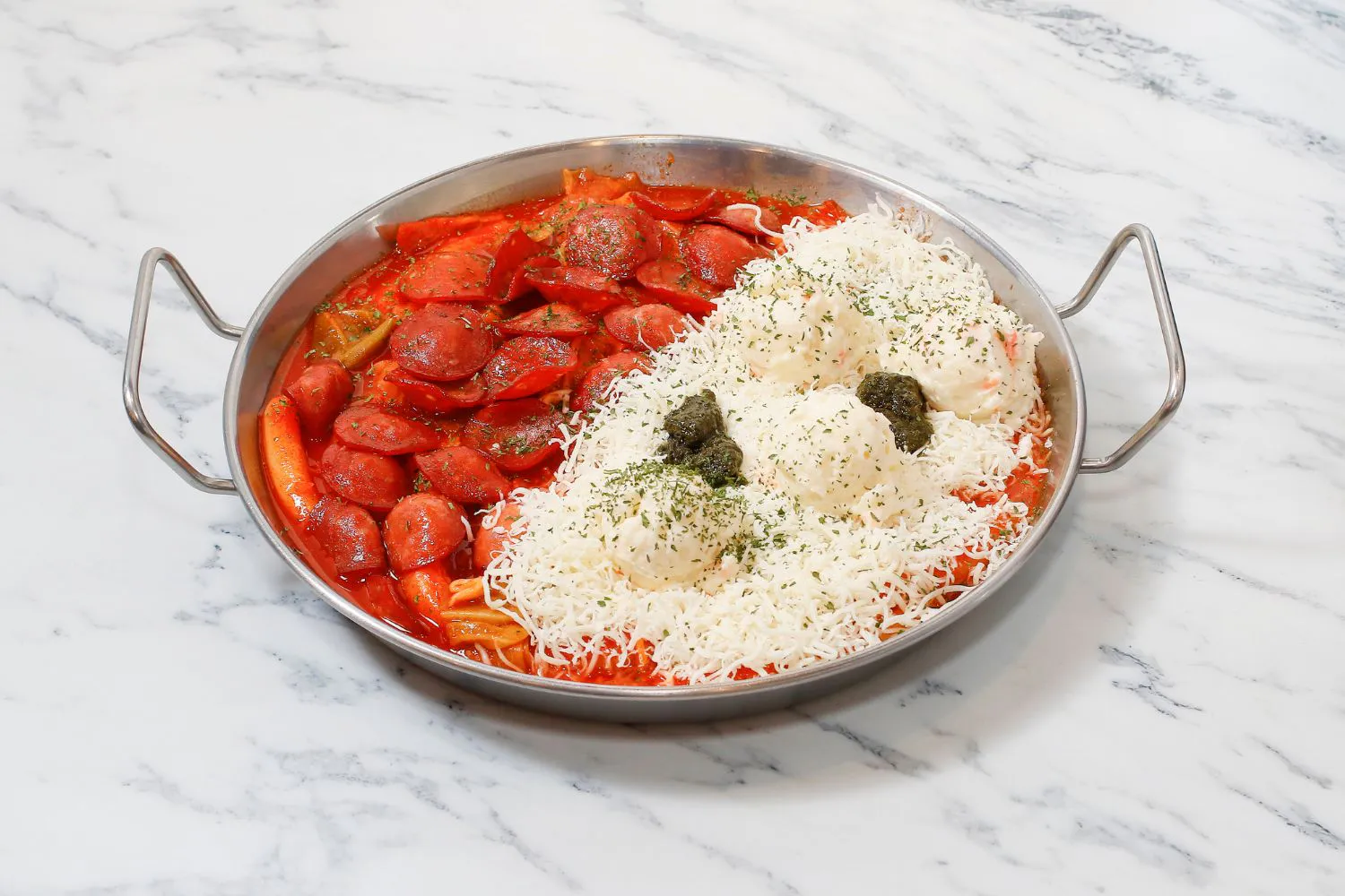 Pepperoni rice cakes at Hong Dae Korea Restaurant in Lawrenceville